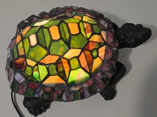 Lámpara Tiffany Tortuga Vidrio Metal