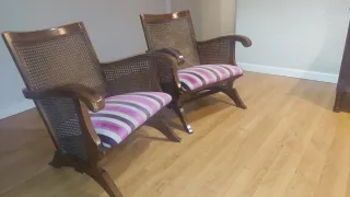 2 Sillones de Rattan y Madera