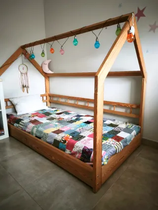 Cama Montessori Madera Natural