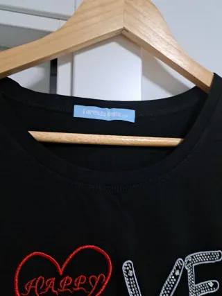 Camiseta negra S/M algodón nueva