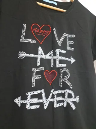 Camiseta negra S/M algodón nueva