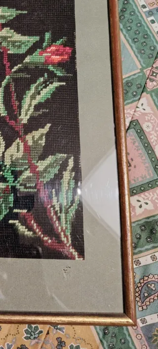 Quadro vintage rosa mezzo punto