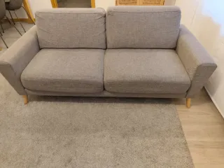 Sofá gris de tela,modelo Narnia 3 plazas