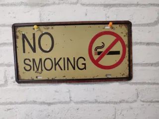 Cartel Metálico No Smoking Vintage