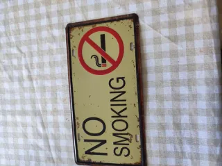 Cartel Metálico No Smoking Vintage