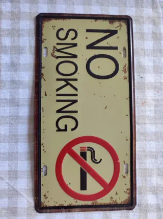 Cartel Metálico No Smoking Vintage