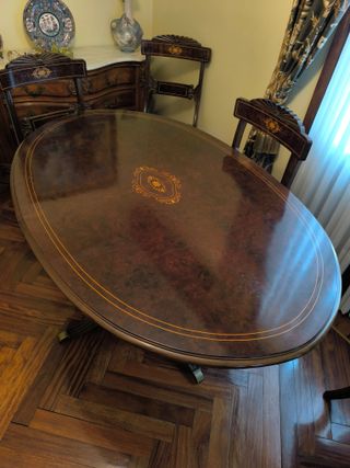 Mesa y 5 Sillas Estilo Luis XV