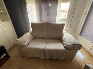 Sofá 2 plazas beige tela
