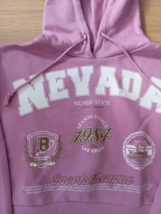 Talla M Sudadera crop top Nevada rosa