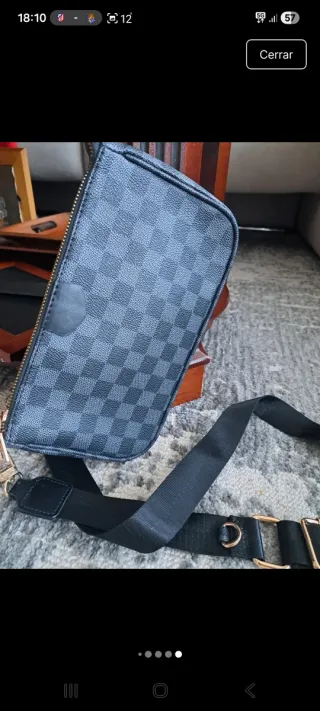 Bolso cuadros negro y gris