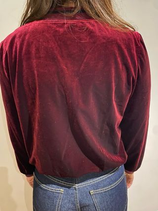 Chaqueta bomber mujer terciopelo burdeos M