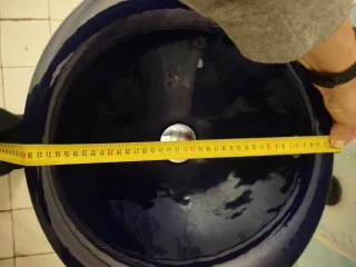 Lavabo de cristal azul