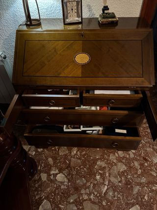 Escritorio Bureau Madera Maciza y Cuero