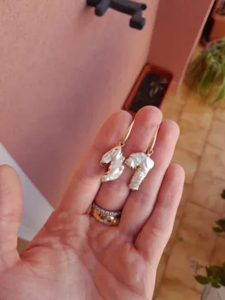 Orecchini madreperla e acciaio inox dorato