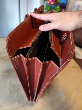 Maletín ordenador cuero marrón