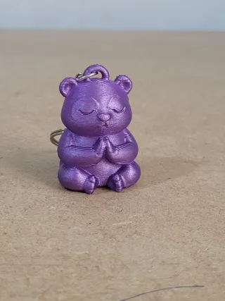 Portachiavi Orso Viola Meditante