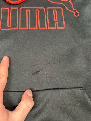 Sudadera Puma Negra con Capucha Roja