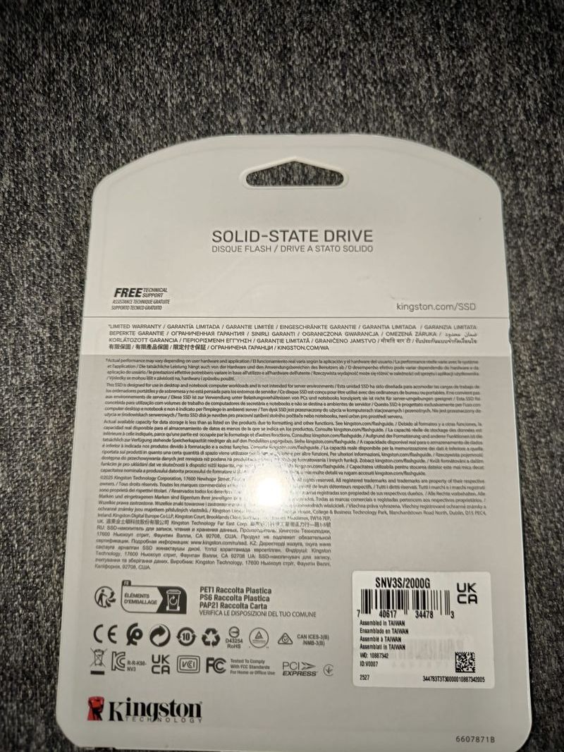 SSD Kingston NV3 2TB PCIe 4.0 NVMe M.2 afbeelding 2