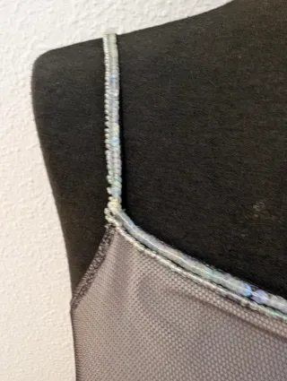 Top tul bordado Sportmax negro y verde IT38