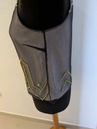 Top tul bordado Sportmax negro y verde IT38