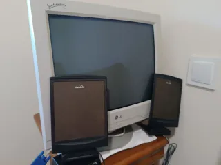 Monitor LG Pantalla Ancha Beige con altavoces