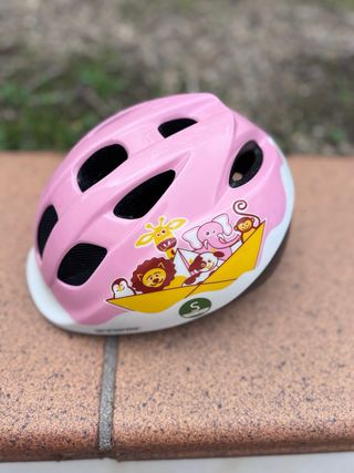 Casco Bicicleta Infantil Rosa Animales
