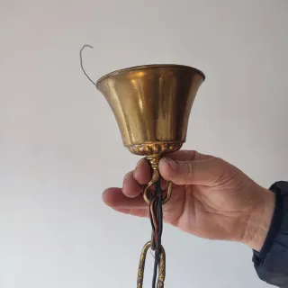 Lámpara colgante de cristal y metal