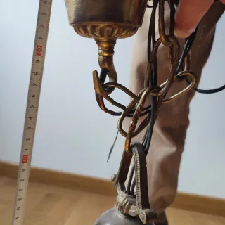 Lámpara colgante de cristal y metal