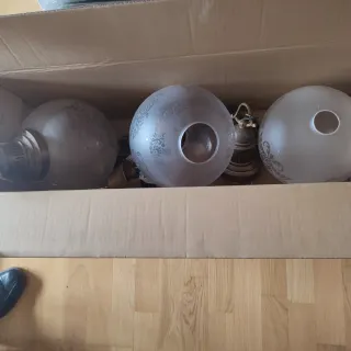 Lámpara colgante de cristal y metal