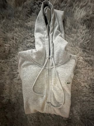Felpa con zip Lacoste grigia