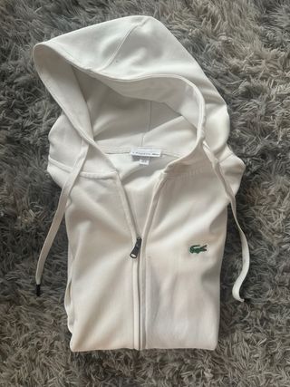 Felpa con zip Lacoste bianca