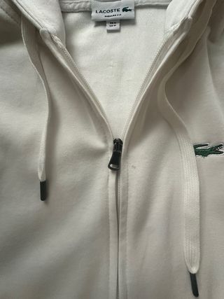Felpa con zip Lacoste bianca