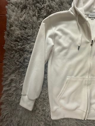 Felpa con zip Lacoste bianca