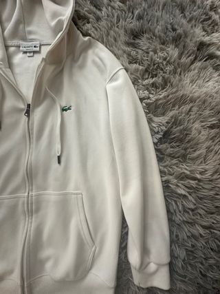 Felpa con zip Lacoste bianca