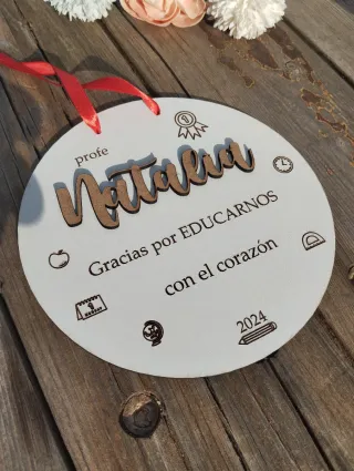 Placa Profe de Madera Personalizada