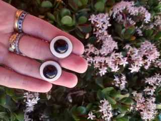 Orecchini vintage bronzo panna e nero