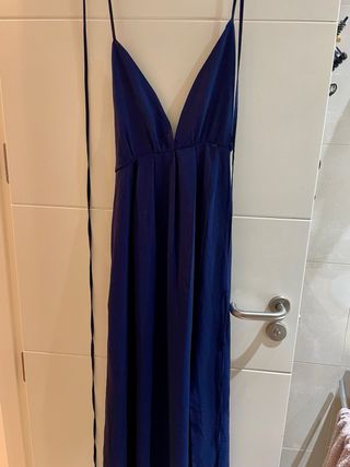 Vestido largo azul para bodas y eventos