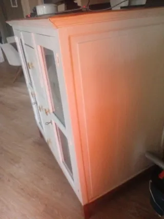 Aparador vintage madera y cristal