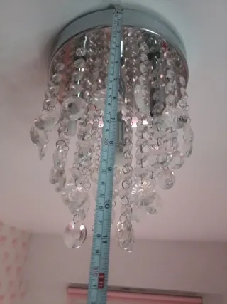 Lámpara de techo de cristal y metal