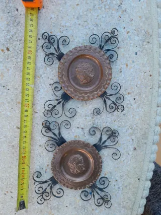 Pareja Apliques Pared Bronce Antiguo