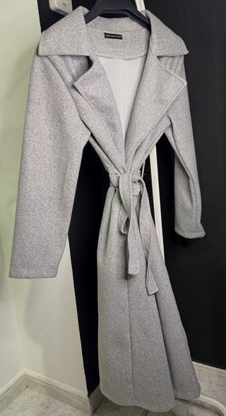 Gabardina de paño gris