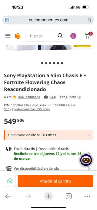 Consola PS5 Slim Blanca