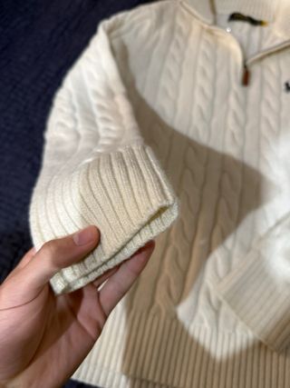 Jersey Polo Ralph Lauren Cable Knit Blanco