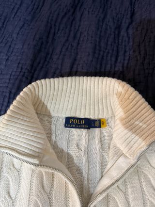 Jersey Polo Ralph Lauren Cable Knit Blanco