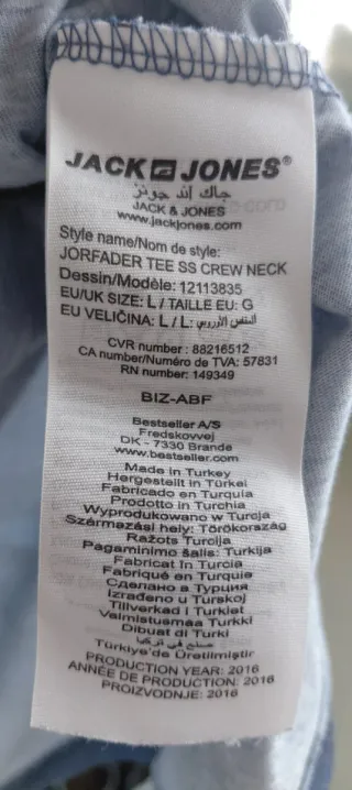 Camiseta Jack Jones floral azul y gris