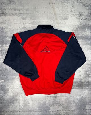 Chaqueta Deportiva Adidas Roja Cremallera Vintage