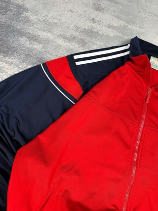 Chaqueta Deportiva Adidas Roja Cremallera Vintage