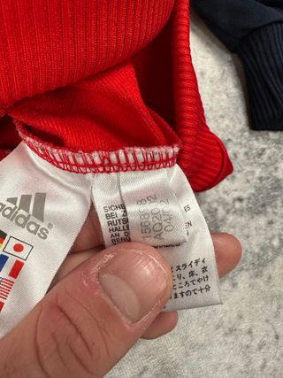 Chaqueta Deportiva Adidas Roja Cremallera Vintage