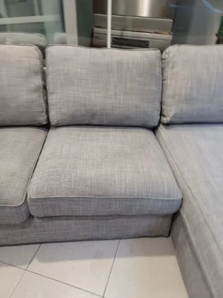 SOFÁ CHAISELONGUE KIVIK IKEA GRIS SEGUNDAMANO