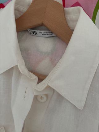 Mono verano largo lino Zara blanco mujer xs